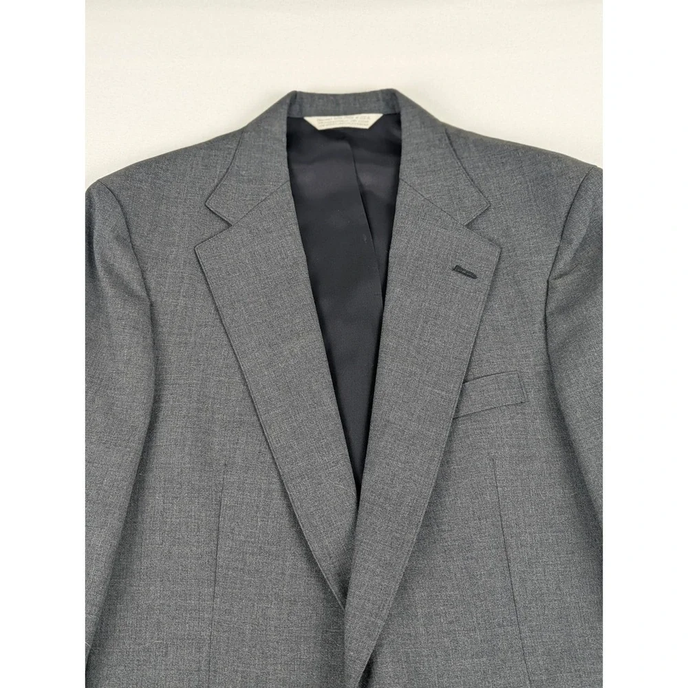 John‎ Farley Clothiers Mens Grey Two Button Suit 41R Made in USA Professional